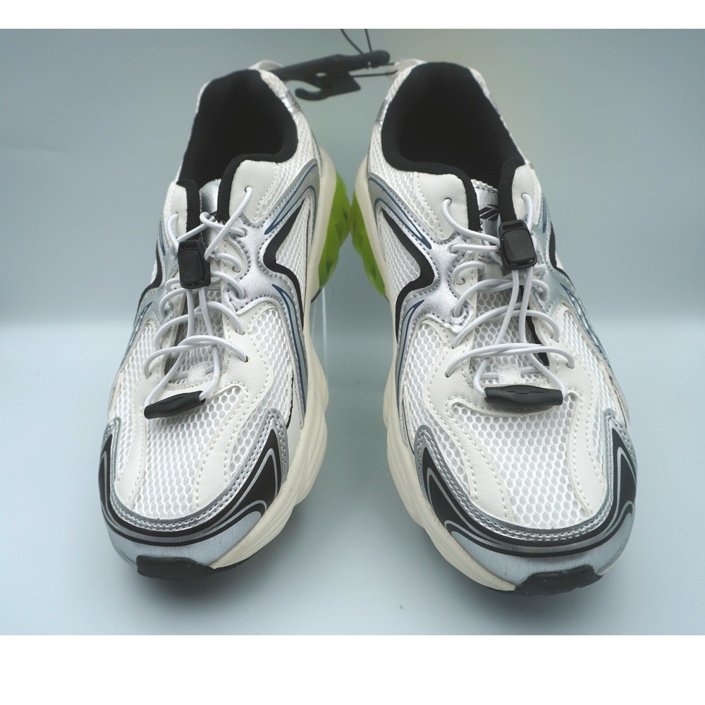 Avia W AV Gel Bungee Sneakers Size 11 White Silver Lime Green WMAV26AC008